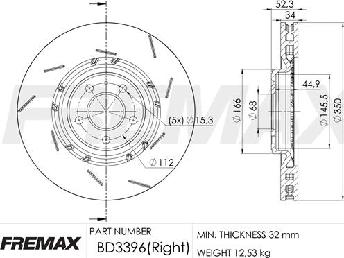 FREMAX BD-3396 - Гальмівний диск avtolavka.club