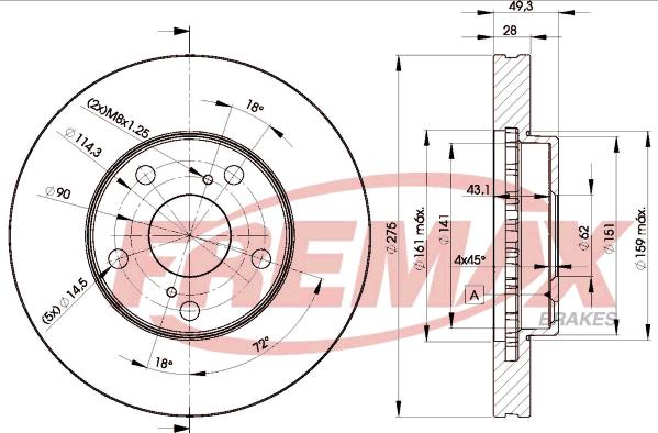 FREMAX BD-3304 - Гальмівний диск avtolavka.club