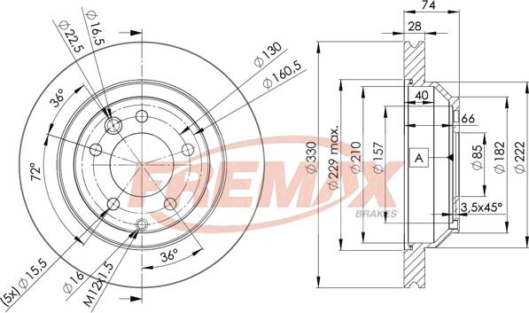 FREMAX BD-3328 - Гальмівний диск avtolavka.club