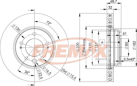 FREMAX BD-3327 - Гальмівний диск avtolavka.club