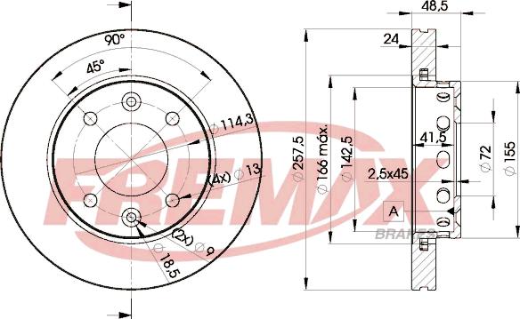 FREMAX BD-3248 - Гальмівний диск avtolavka.club