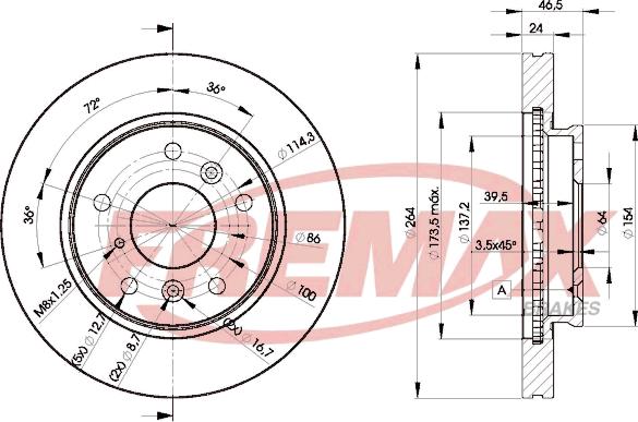 FREMAX BD-3260 - Гальмівний диск avtolavka.club