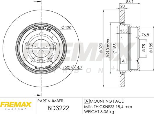 FREMAX BD-3222 - Гальмівний диск avtolavka.club