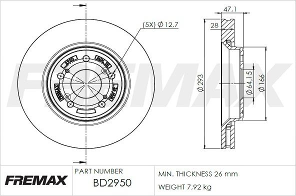 FREMAX BD-2950 - Гальмівний диск avtolavka.club