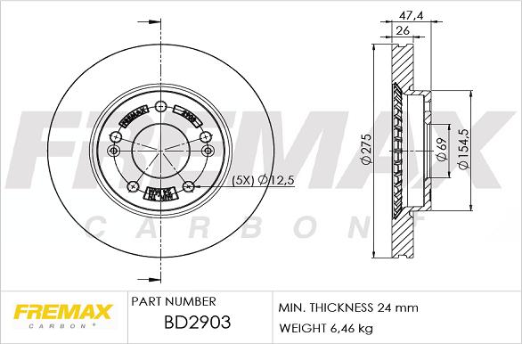 FREMAX BD-2903 - Гальмівний диск avtolavka.club