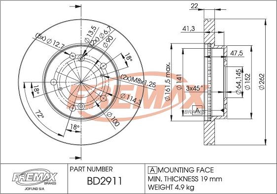 FREMAX BD-2911 - Гальмівний диск avtolavka.club