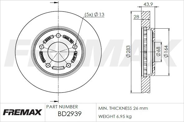 FREMAX BD-2939 - Гальмівний диск avtolavka.club