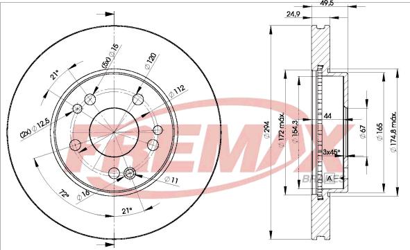 FREMAX BD-2412 - Гальмівний диск avtolavka.club