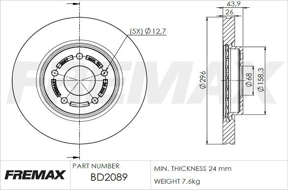 FREMAX BD-2089 - Гальмівний диск avtolavka.club