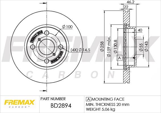 FREMAX BD-2894 - Гальмівний диск avtolavka.club