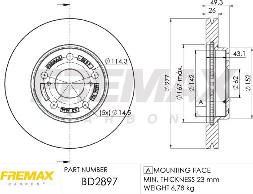 FREMAX BD-2897 - Гальмівний диск avtolavka.club