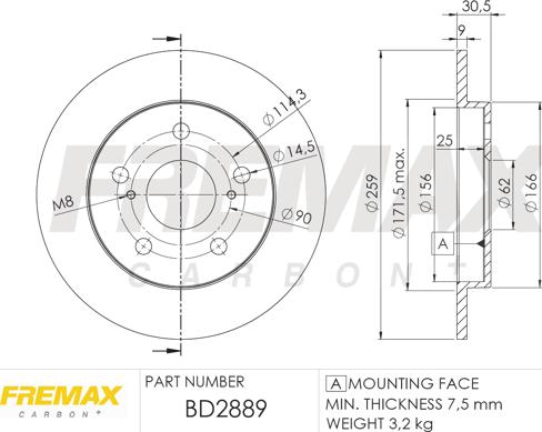 FREMAX BD-2889 - Гальмівний диск avtolavka.club