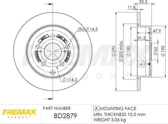 FREMAX BD-2879 - Гальмівний диск avtolavka.club