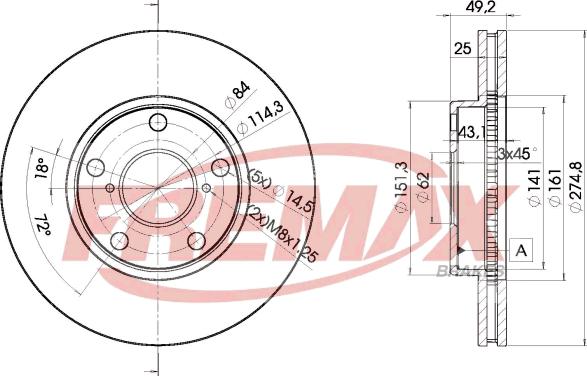 FREMAX BD-2878 - Гальмівний диск avtolavka.club