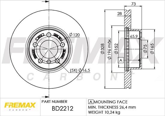 FREMAX BD-2212 - Гальмівний диск avtolavka.club