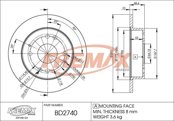 FREMAX BD-2740 - Гальмівний диск avtolavka.club