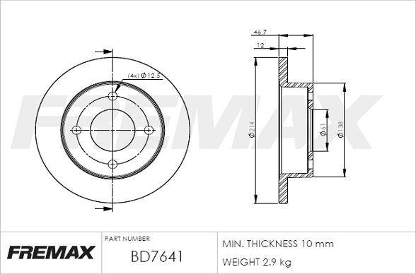 FREMAX BD-7641 - Гальмівний диск avtolavka.club