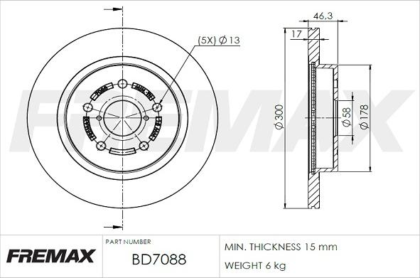 FREMAX BD-7088 - Гальмівний диск avtolavka.club