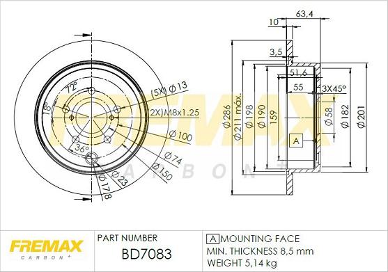 FREMAX BD-7083 - Гальмівний диск avtolavka.club