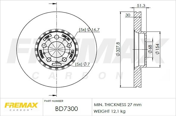 FREMAX BD-7300 - Гальмівний диск avtolavka.club