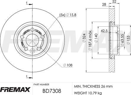 FREMAX BD-7308 - Гальмівний диск avtolavka.club