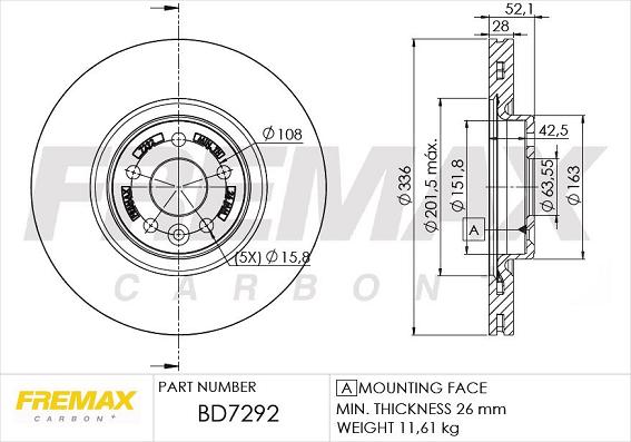 FREMAX BD-7292 - Гальмівний диск avtolavka.club