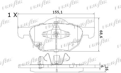 Frigair PD19.510 - Гальмівні колодки, дискові гальма avtolavka.club