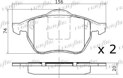 Frigair PD10.505 - Гальмівні колодки, дискові гальма avtolavka.club