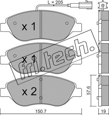 Fri.Tech. 593.0 - Гальмівні колодки, дискові гальма avtolavka.club