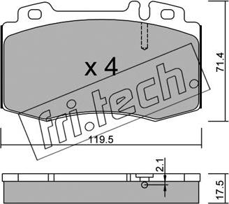 Fri.Tech. 579.0 - Гальмівні колодки, дискові гальма avtolavka.club