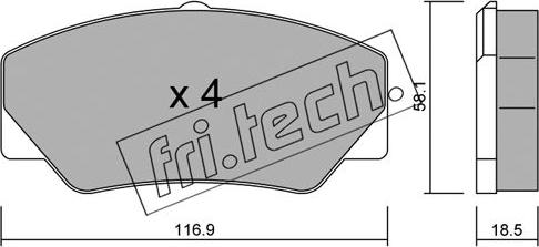 Fri.Tech. 058.0 - Гальмівні колодки, дискові гальма avtolavka.club