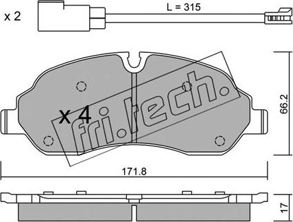 Fri.Tech. 1056.0 - Гальмівні колодки, дискові гальма avtolavka.club