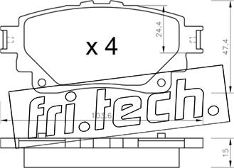 Fri.Tech. 1290.0 - Гальмівні колодки, дискові гальма avtolavka.club