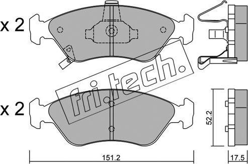 Fri.Tech. 380.0 - Гальмівні колодки, дискові гальма avtolavka.club