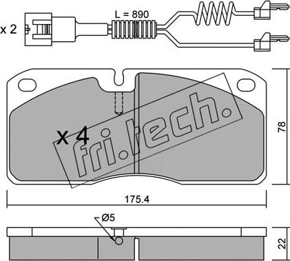 Fri.Tech. 278.3W - Гальмівні колодки, дискові гальма avtolavka.club