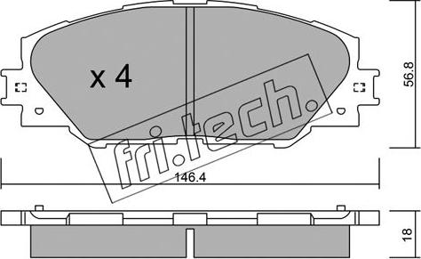 Fri.Tech. 764.0 - Гальмівні колодки, дискові гальма avtolavka.club