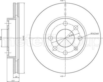 Fri.Tech. BD0953 - Гальмівний диск avtolavka.club