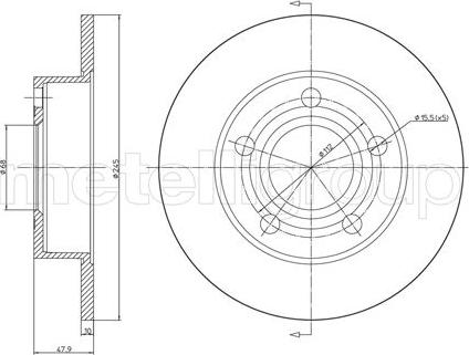 Fri.Tech. BD0641 - Гальмівний диск avtolavka.club