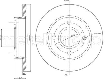 Fri.Tech. BD0140 - Гальмівний диск avtolavka.club