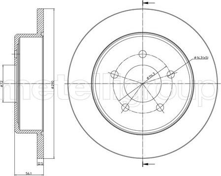 Fri.Tech. BD0158 - Гальмівний диск avtolavka.club