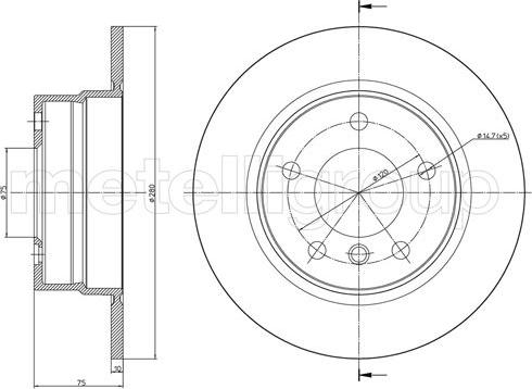 Fri.Tech. BD1612 - Гальмівний диск avtolavka.club