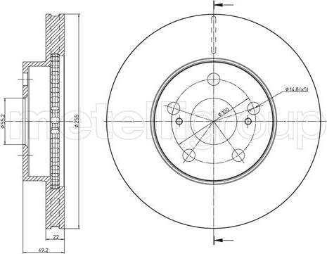 Fri.Tech. BD1257 - Гальмівний диск avtolavka.club