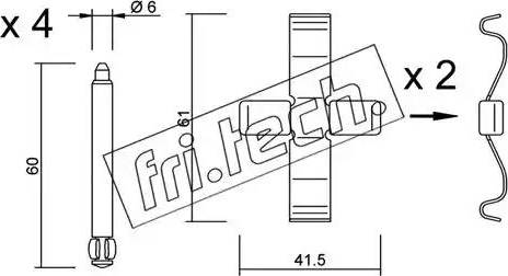 Fri.Tech. KIT.085 - Комплектуючі, колодки дискового гальма avtolavka.club