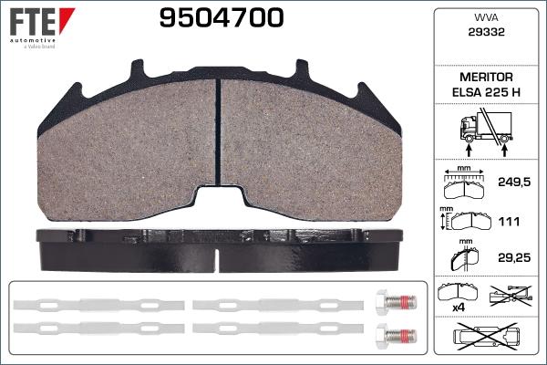 FTE 9504700 - Гальмівні колодки, дискові гальма avtolavka.club