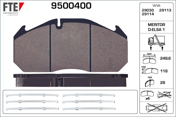 FTE 9500400 - Гальмівні колодки, дискові гальма avtolavka.club