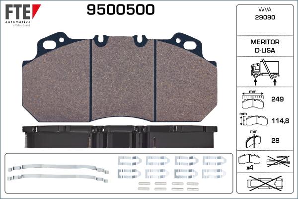 FTE 9500500 - Гальмівні колодки, дискові гальма avtolavka.club