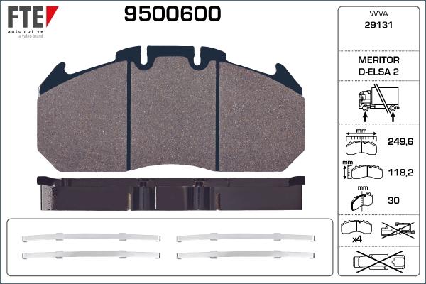 FTE 9500600 - Гальмівні колодки, дискові гальма avtolavka.club