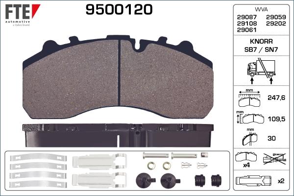 FTE 9500120 - Гальмівні колодки, дискові гальма avtolavka.club