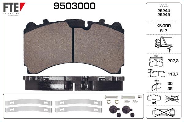 FTE 9503000 - Гальмівні колодки, дискові гальма avtolavka.club