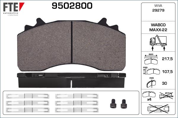 FTE 9502800 - Гальмівні колодки, дискові гальма avtolavka.club